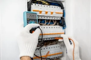 electrician Rancho Cucamonga California testing electrical panel